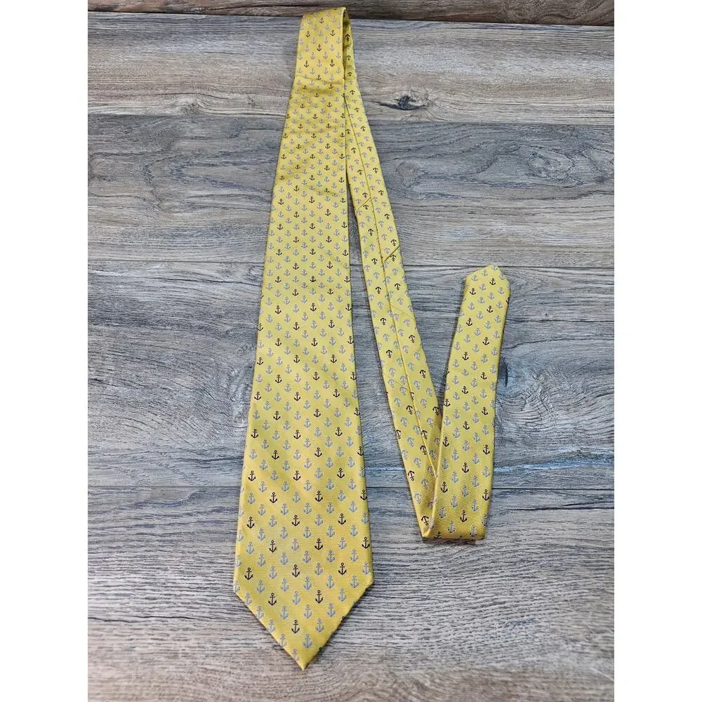 Nautica Silk Yellow Blue Geometric Men's Necktie